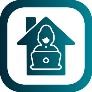 Women Working at Home Vector Icon Design