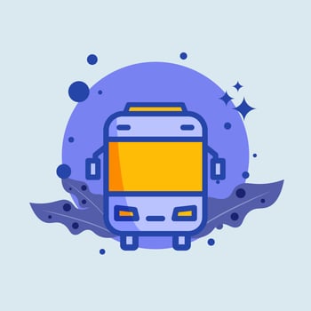 Bus flat illustration. Transport signs vector illustration.