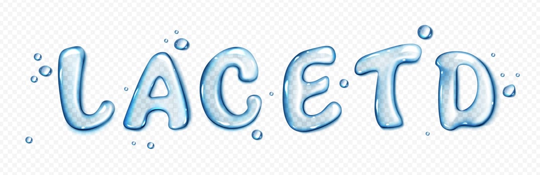 Water type font, liquid letters set vector