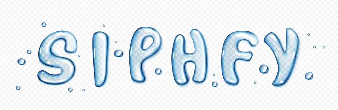 Water type font, liquid letters set vector