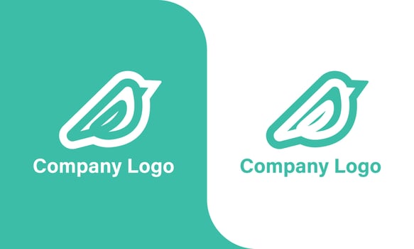 simple bird logo with line shape vector