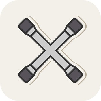 Cross Wrench Vector Icon Design