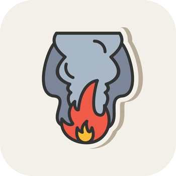 Fire Pollution Vector Icon Design