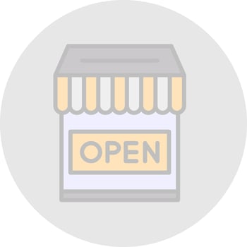 Shop Open Vector Icon Design