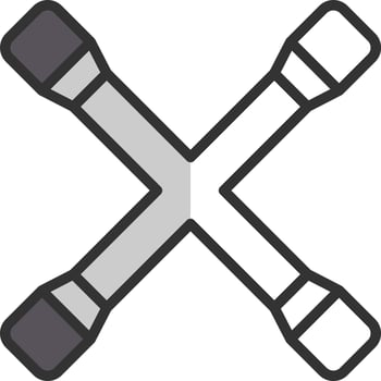 Cross Wrench Vector Icon Design