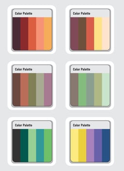 Vector color palette set