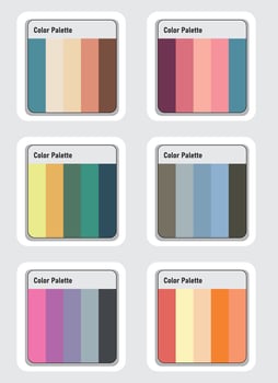 Vector color palette set