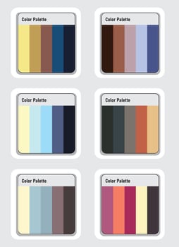 Vector color palette set