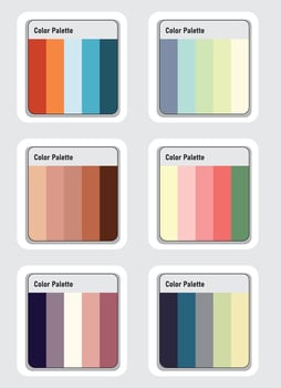 Vector color palette set