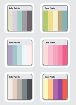 Vector color palette set