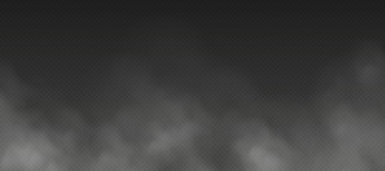 Fog or smoke isolated on transparent background. Realistic smog, haze, mist or cloudiness effect. vector