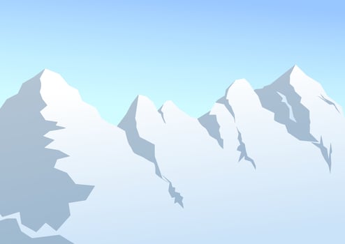 A snowy mountain range vector
