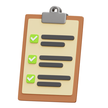 3d Paper clipboard checklist, brown clipboard, exam paper checklist icon. png