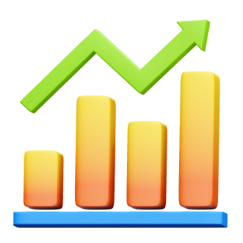 3d Growth charts and diagram icons. Charts and graphs. Pie, Line, Candlestick Chart. png