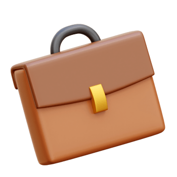 3d Business Case. Brown Leather Businessman Briefcase. png