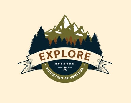 vinatge mountain illustration vector