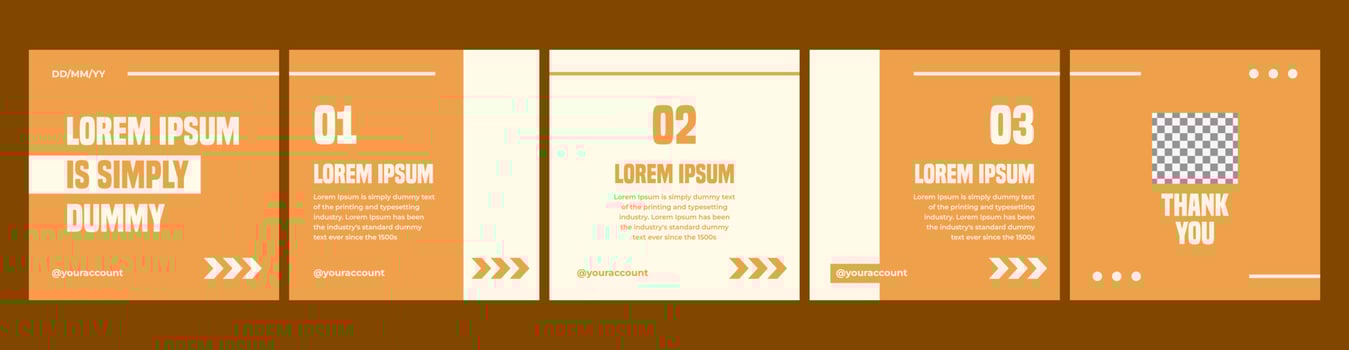 carousel layout template for social media. banner, carousel or microblog template with a warm color theme vector