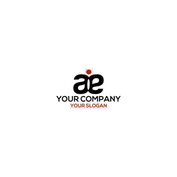 AE with Dot Logo Design Vect vector