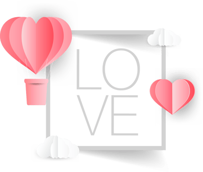 Love valentines crop-out design png