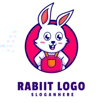 Rabbit Cartoon Logo Template vector