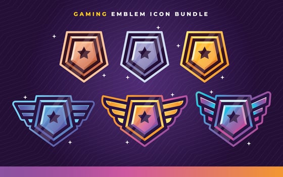 E-sports Emblem Icon set for Game Design and Streamers vector