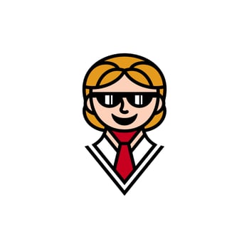 Girl student with glasses mascot illustration design vector