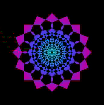 An Abstract Kaleidoscope round vector icon.
