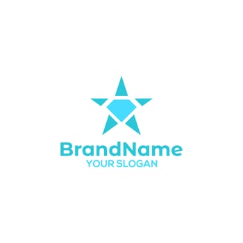 Star with diamond in middle Logo Design Vector