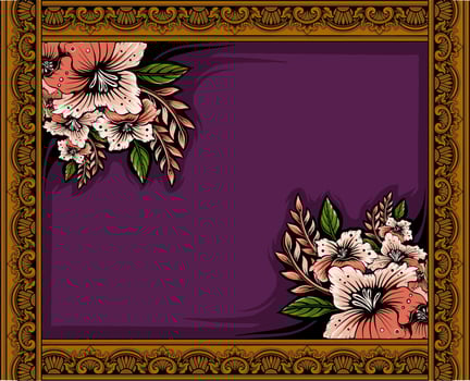 classic style frame vector design with fancy carved ornament