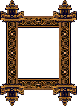 classic style frame vector design with fancy carved ornament