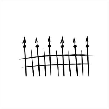 Doodle fence cemetery. Decoration of grave for Halloween vector