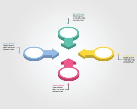 arrow template for infographic for presentation for 4 element vector