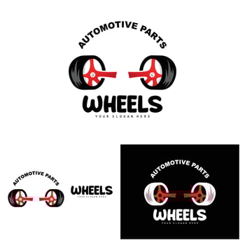 Tire Wheel Logo, Automotive Parts Vector, Maintenance Workshop Design, Garage, Automotive, Vehicle, Modern Simple Wheel Icon vector