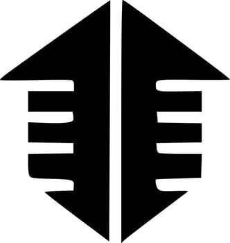 black and white of icon shape vector