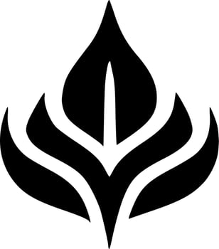 black and white of leaf icon vector