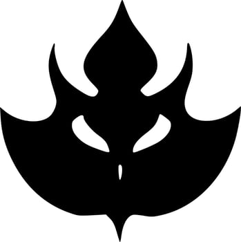 black and white of evil monster icon vector