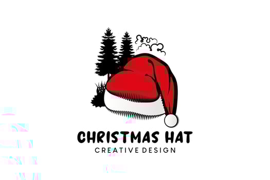 Christmas hat logo design, Santa Claus hat vector illustration with creative concept