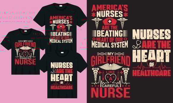 Nurse quotes typography tshirt design with editable vector