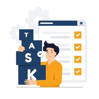 Busy daily task, to do list planning checklist on notepad paper or agreement concept illustration vector