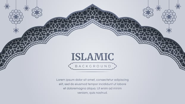 Islamic Arabic Arabesque Ornament Pattern Frame Background with Copy Space vector