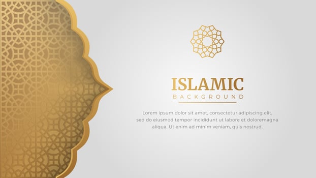 Arabic Islamic Elegant White Luxury Frame Ornament Background vector