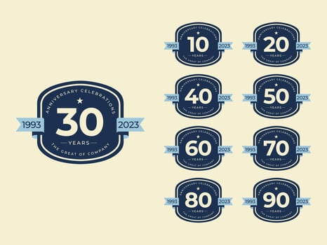 anniversary celebrations logo design template vector