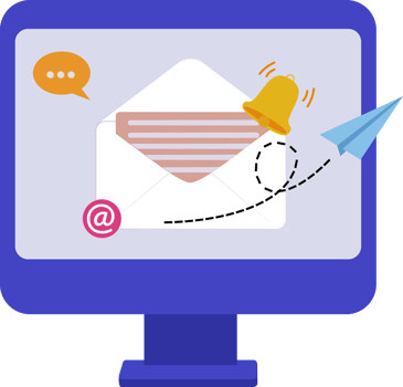 icon send email with desktop computer illustration png