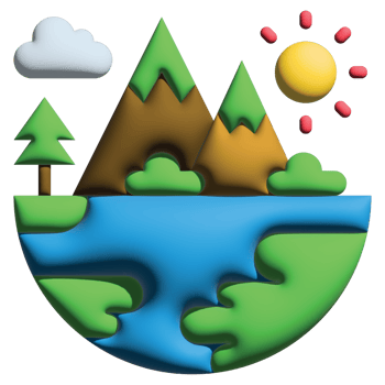 3D illustration mountain in mother earth day set png