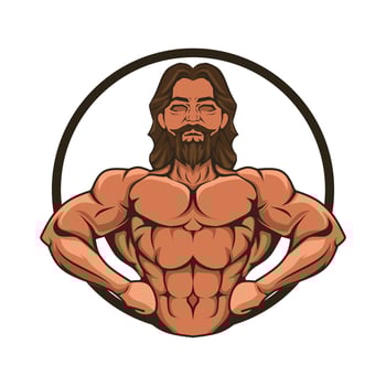 bodybuilder logo or symbols vector illustration