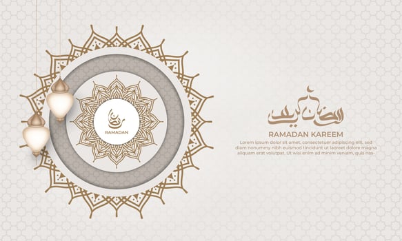 ramadan background with mandala for greeting card , poster vector