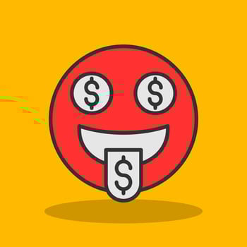 Money-Mouth Face Vector Icon Design