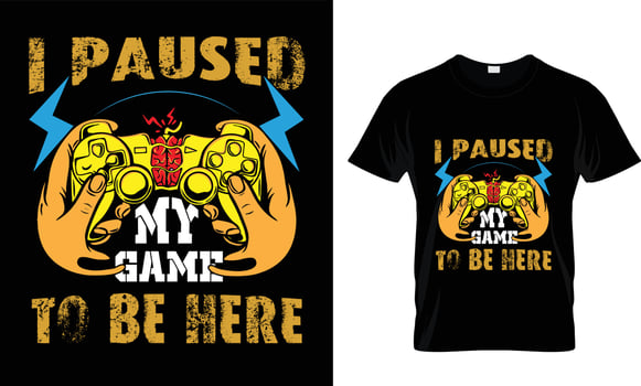 GAMING T-SHIRT DESIGN FREE VECTOR