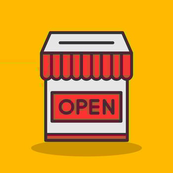 Shop Open Vector Icon Design