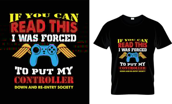 GAMING T-SHIRT DESIGN FREE VECTOR